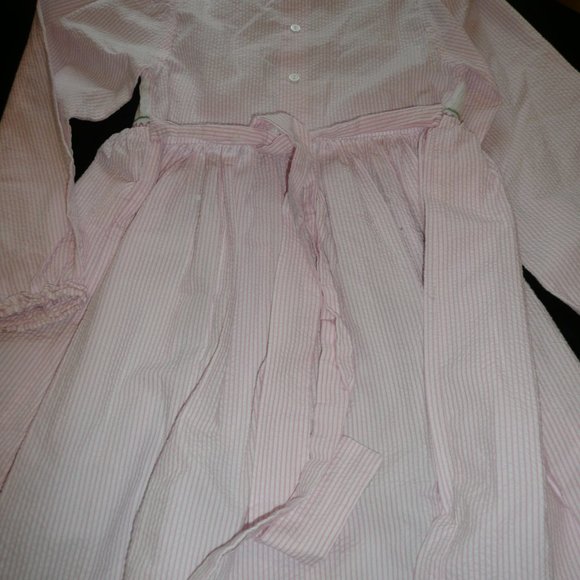 Vintage Smocked Pink Stripe Poodles Sheersucker Girl Size 7 Dress by Royal Child - Picture 6 of 10